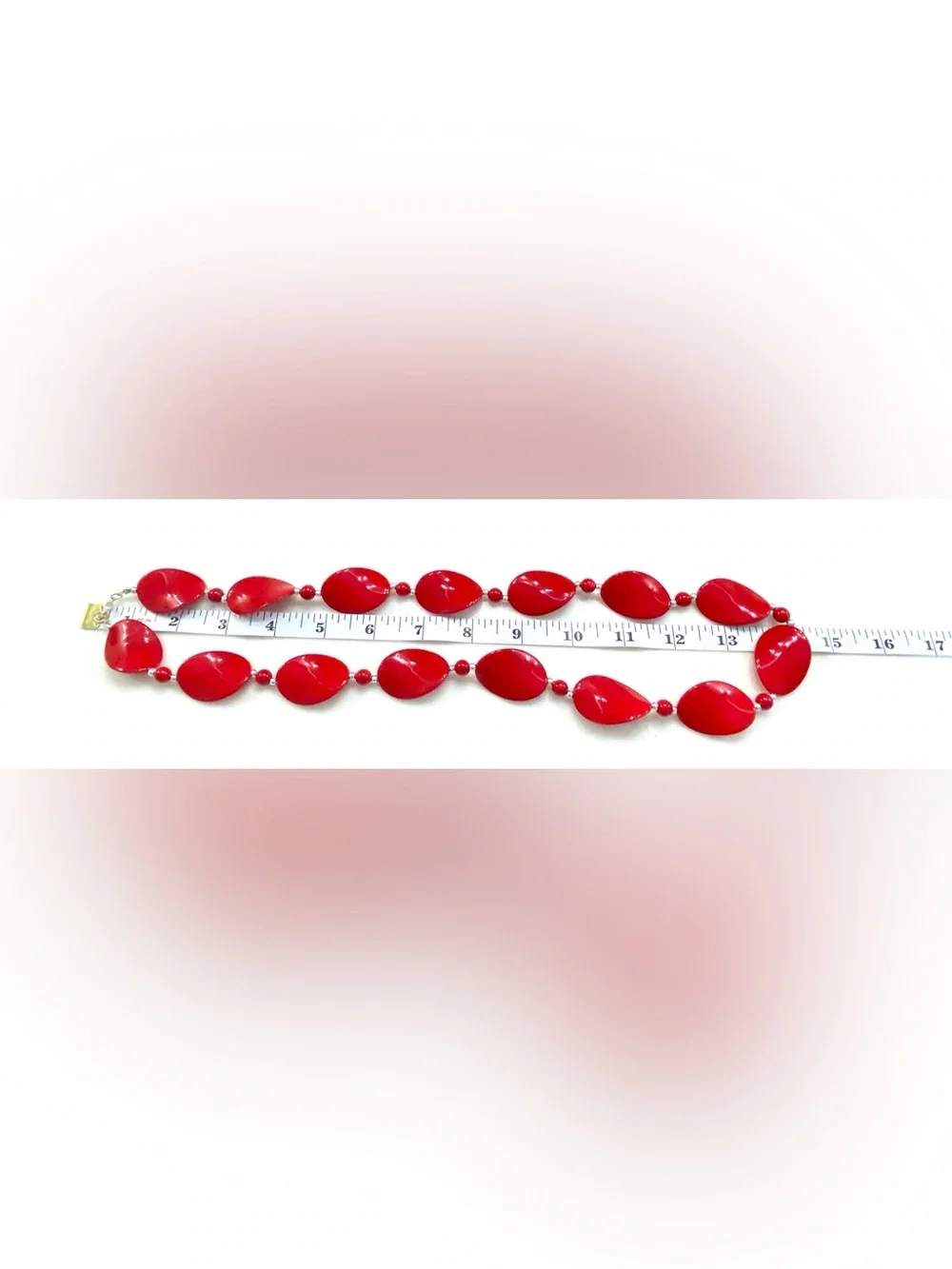 Retro Red Teardrop Bead Necklace
